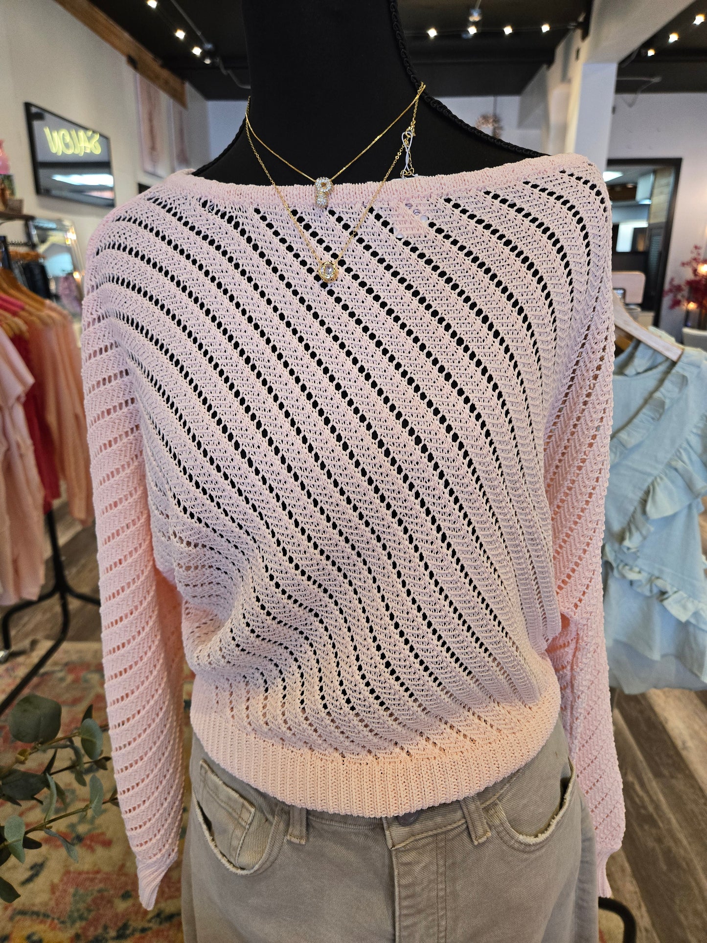 ALLIE ROSE light pink sweater cover up