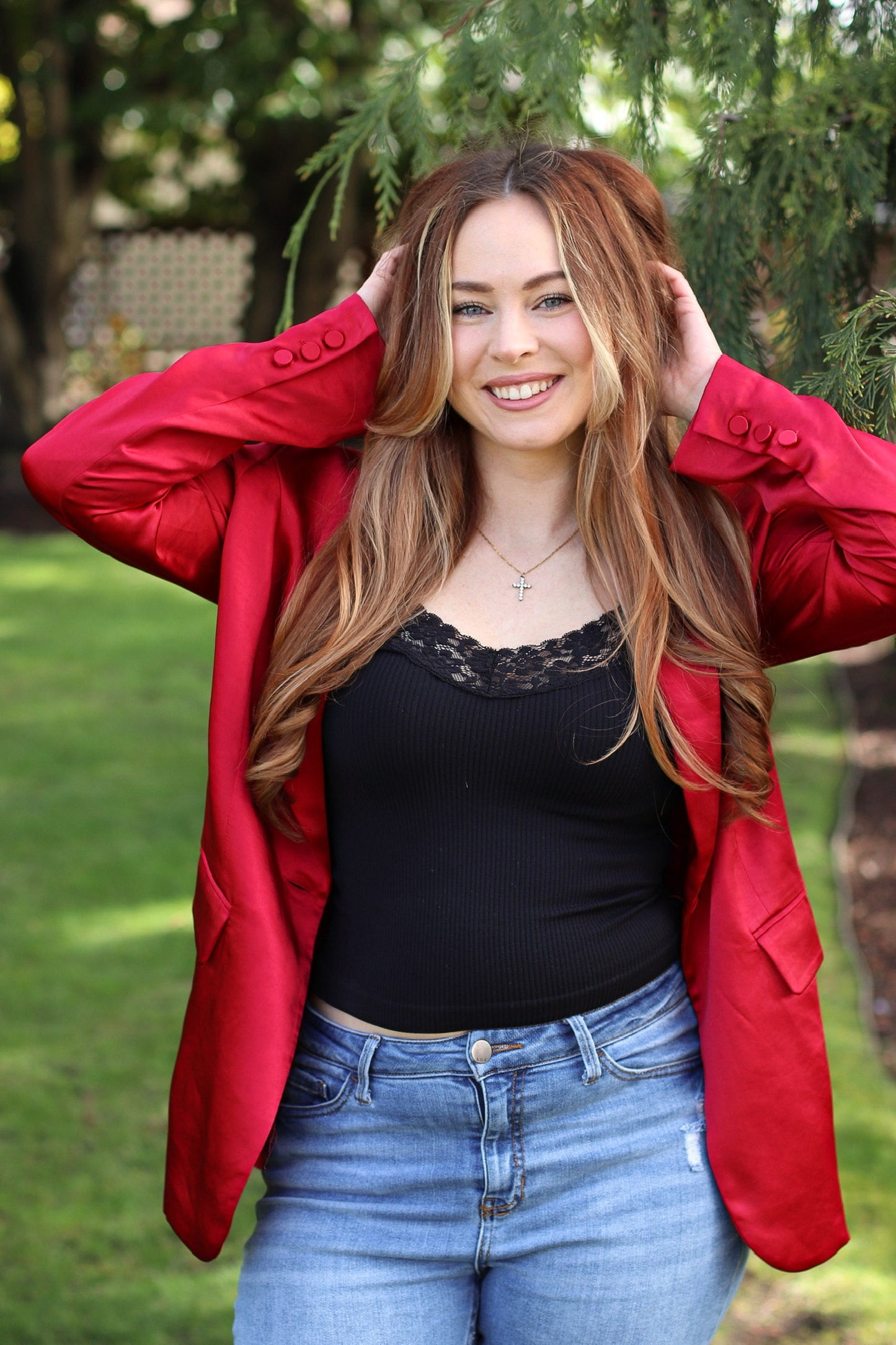 Red Satin Blazer