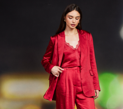 Red Satin Blazer