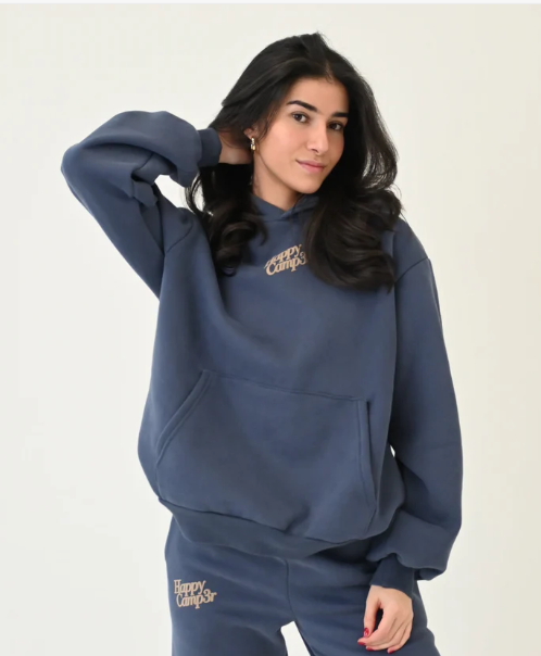 Happy Camper Blue Fleece Hoodie