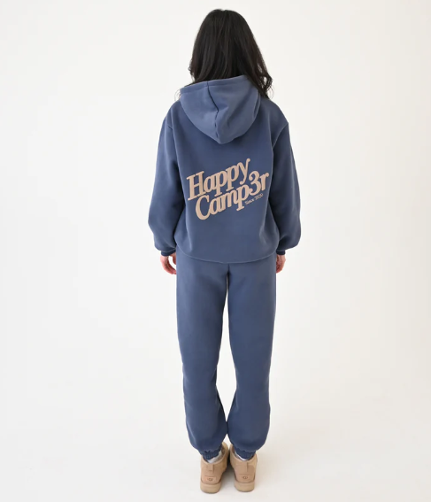 Happy Camper Blue Fleece Hoodie