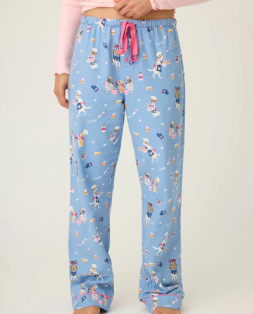 PJ Salvage Baked Woof Love Dog Print Flannel Pants