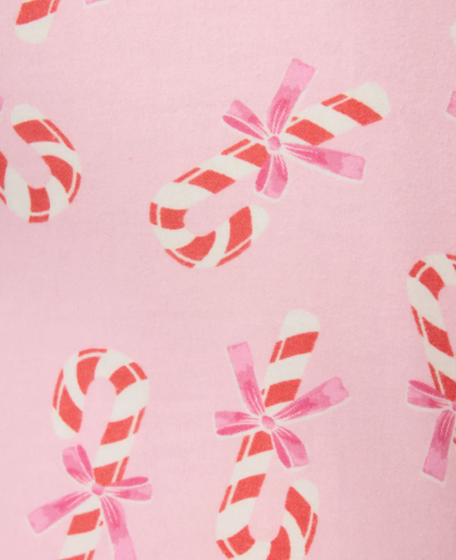 Sweeter Than Sugar 3-Piece Candy Cane Print Flannel PJ Set