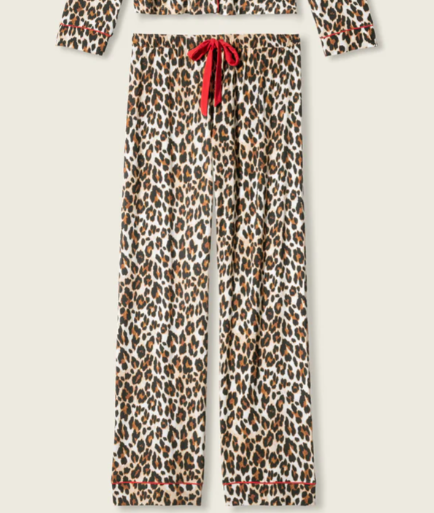 PJ Salvage Holiday Dreams Leopard Print Pants