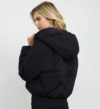 Hooded Cropped puffer jacket