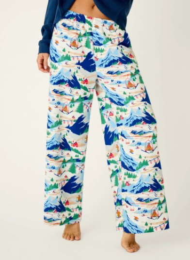 PJ Salvage Ski Ya Later Skiing Bears Print Flannel Pajama Pants
