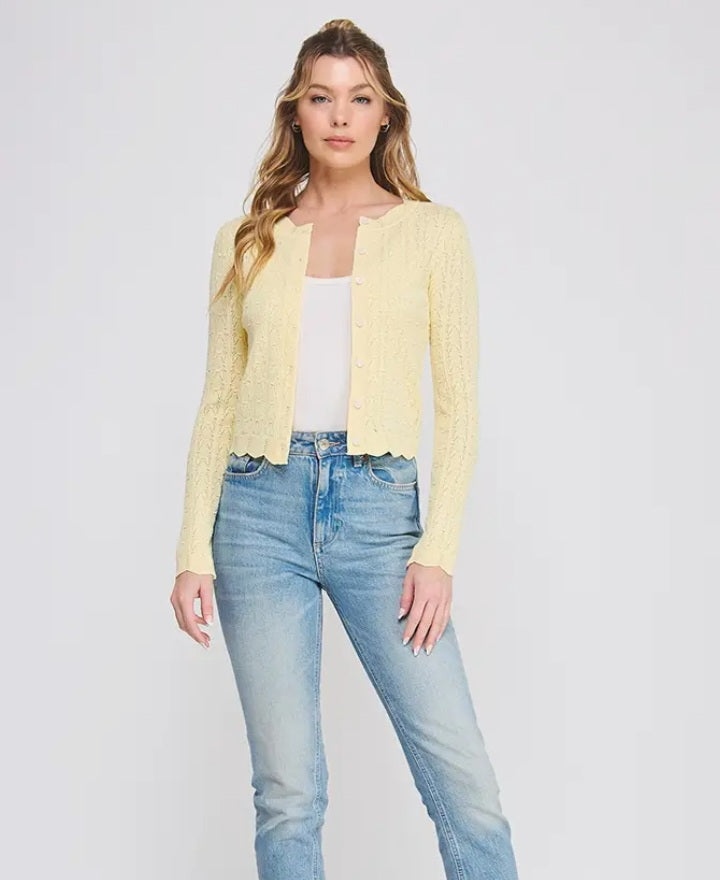 ALLIE & ROSE yellow cardigan