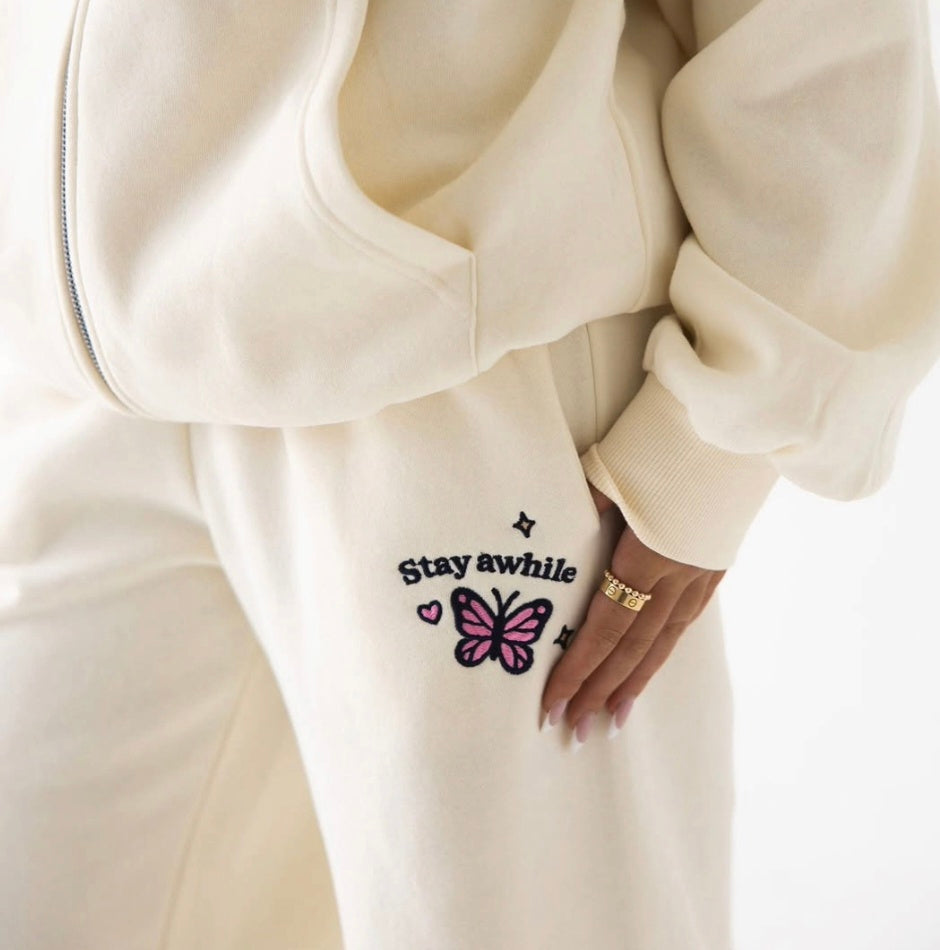 HAPPY CAMPER cream zip up