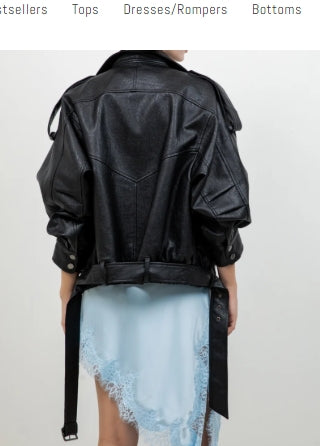 WHITEROOM + CACTUS faux oversized leather bomber jacket