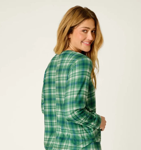 PJ SALVAGE plaid pajama top