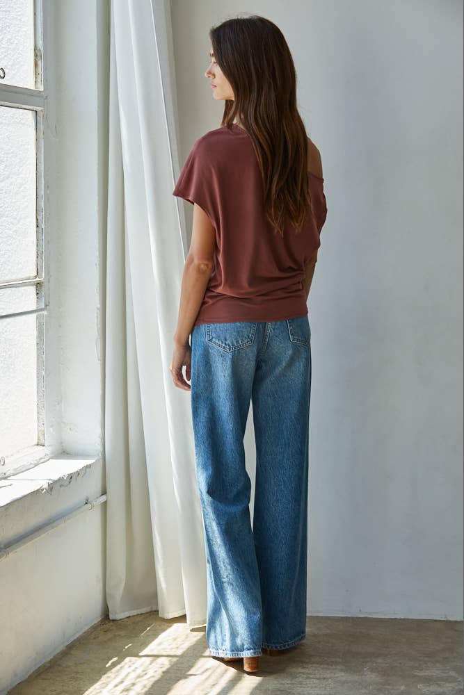 Mahogany Off Shoulder Top