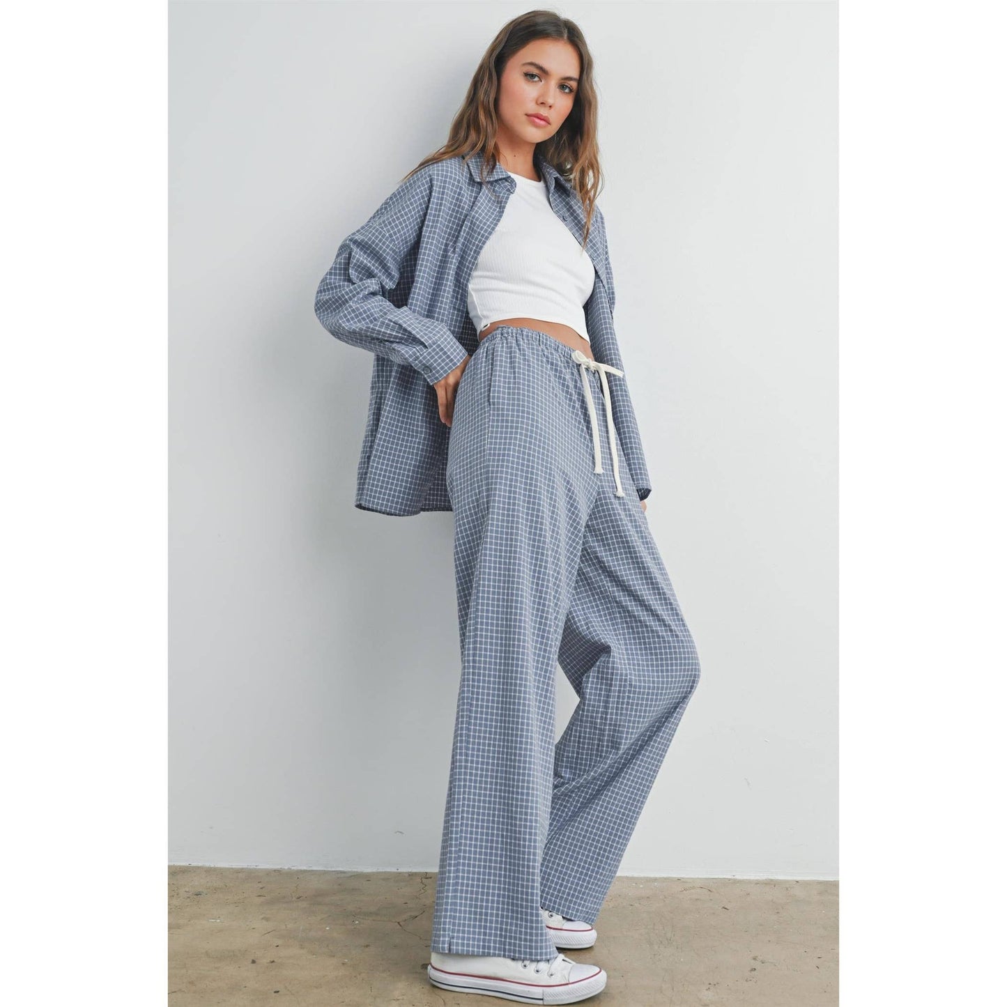 Drawstring Check Pants - BMP7453