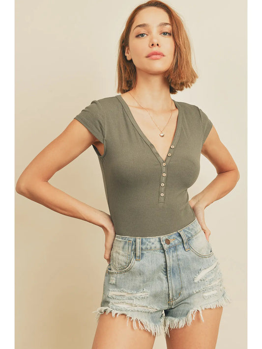 Henley Short Sleeve Bodysuit