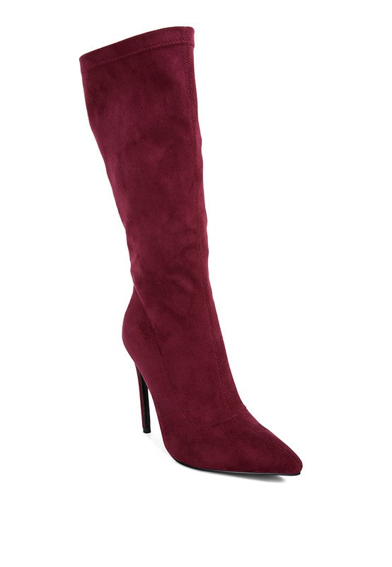 Playdate Pointed Toe High Heeled Calf Boot