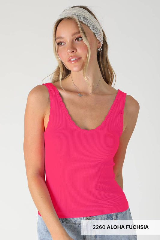 Reversible Scallop Edge Tank Top