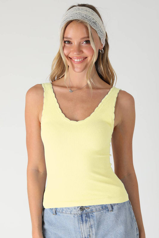NS8467 - Reversible Scallop Edge Tank Top