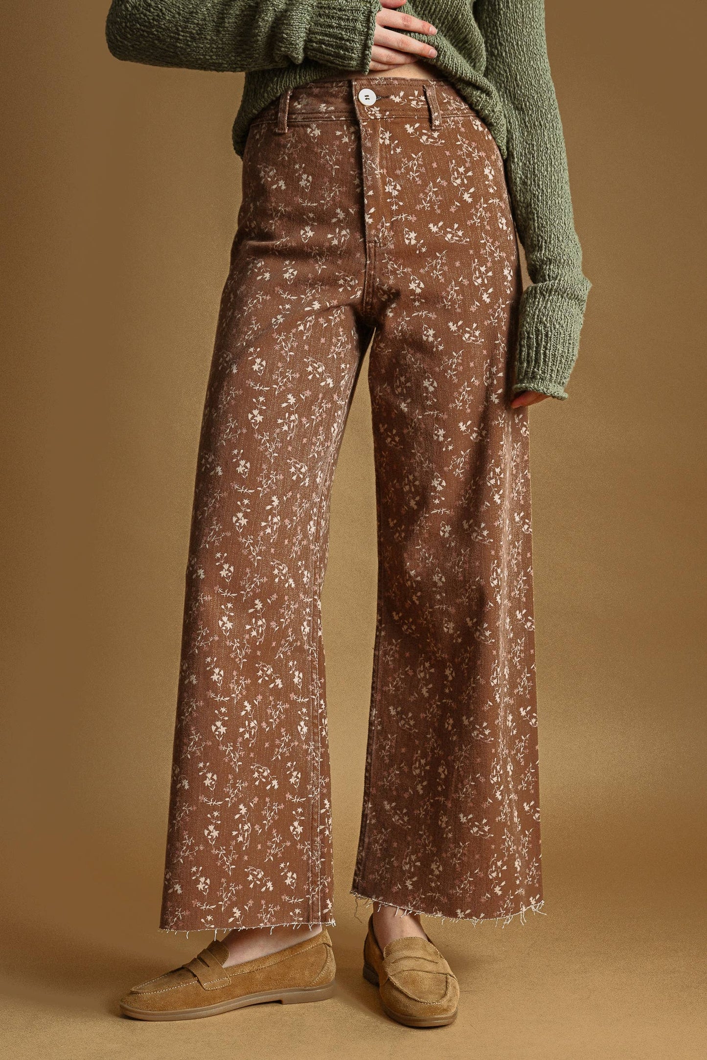 FLORAL PRINT STRETCHED PANTS