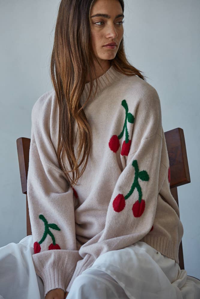 Knit cherry Sweater