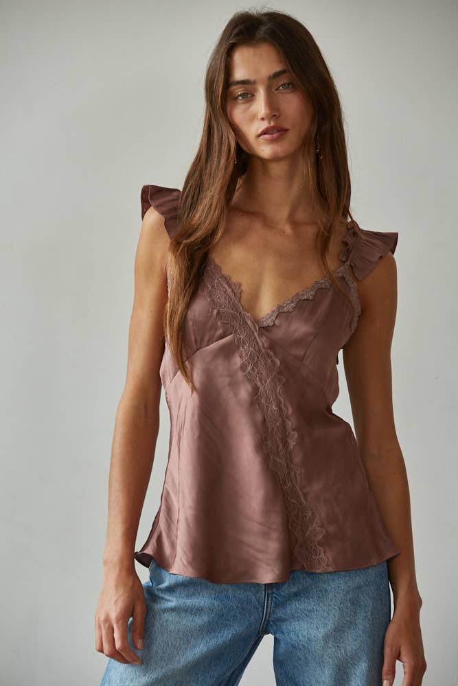 Lace Trim Detail V-Neck Cami