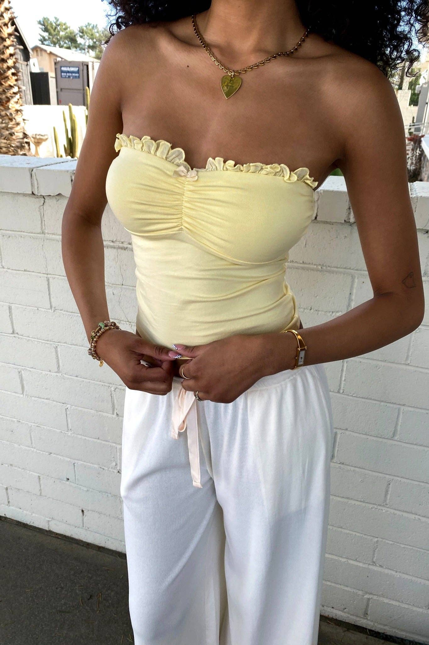 Lace Trim Tube Top
