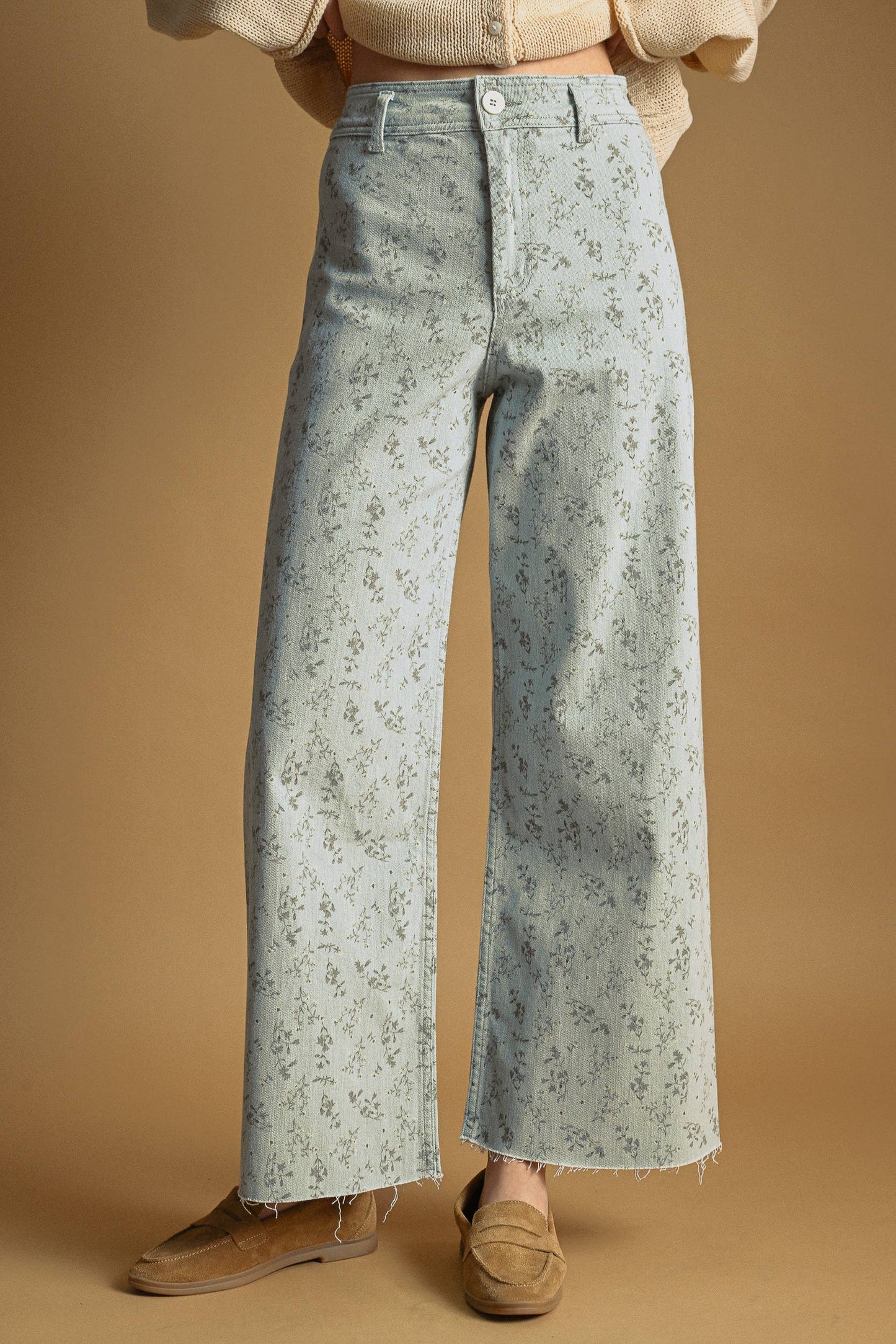 FLORAL PRINT STRETCHED PANTS