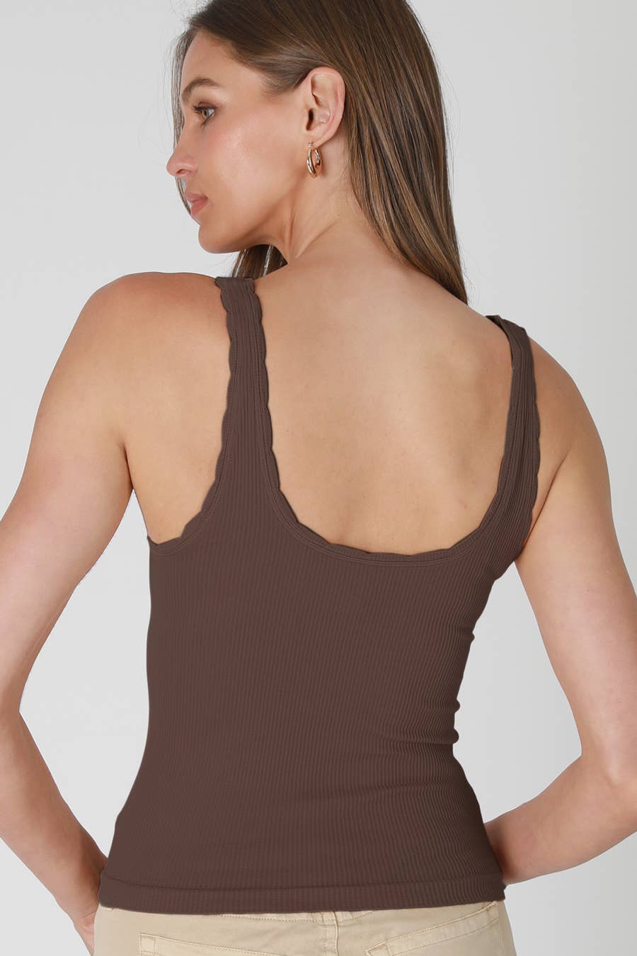 NS8467 - Reversible Scallop Edge Tank Top
