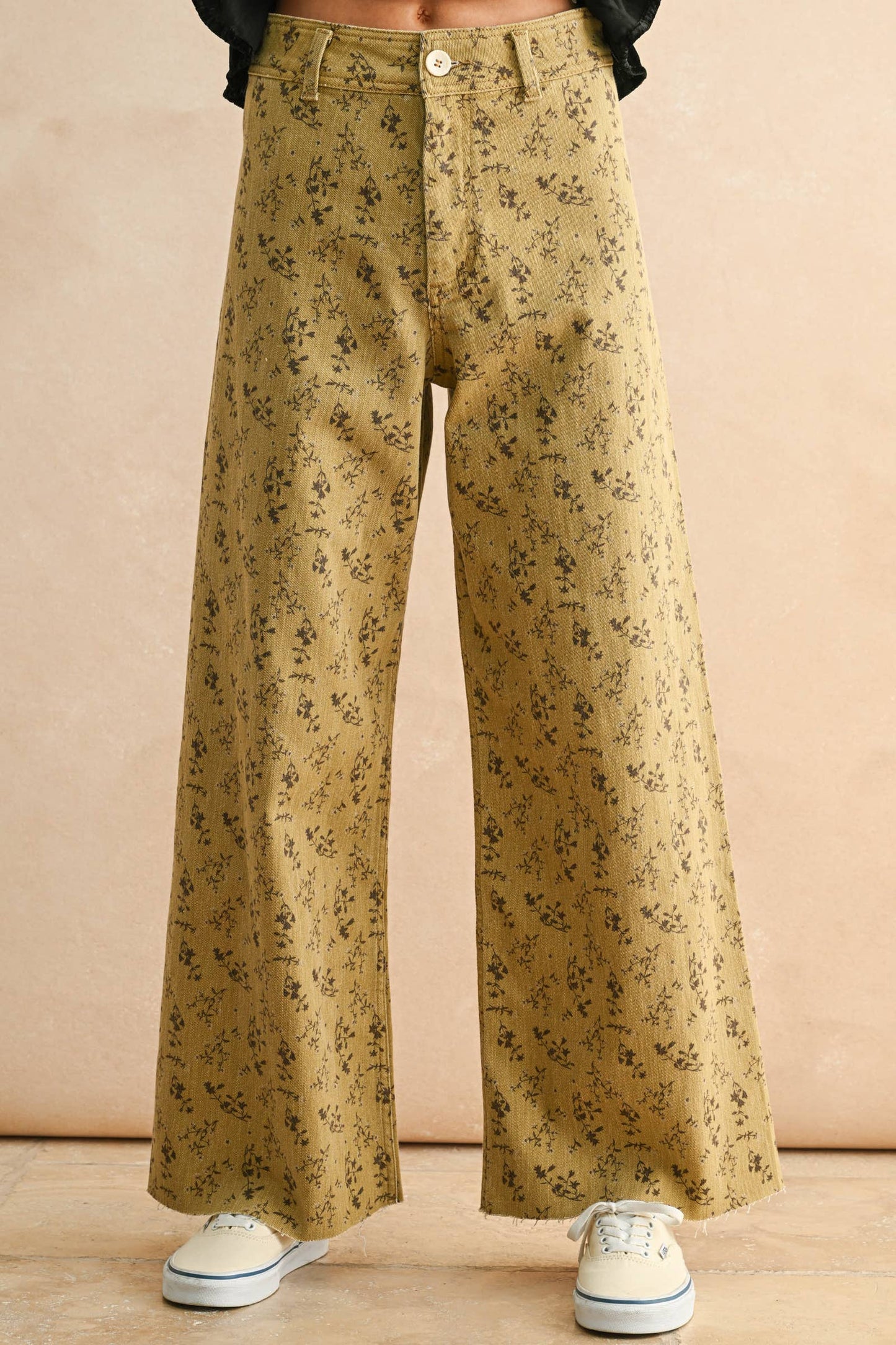 FLORAL PRINT STRETCHED PANTS