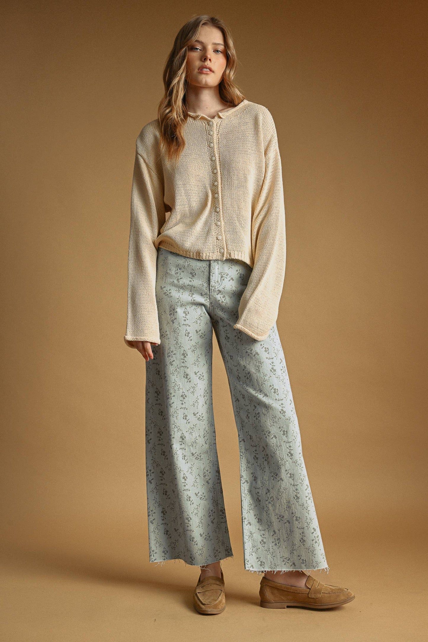 FLORAL PRINT STRETCHED PANTS