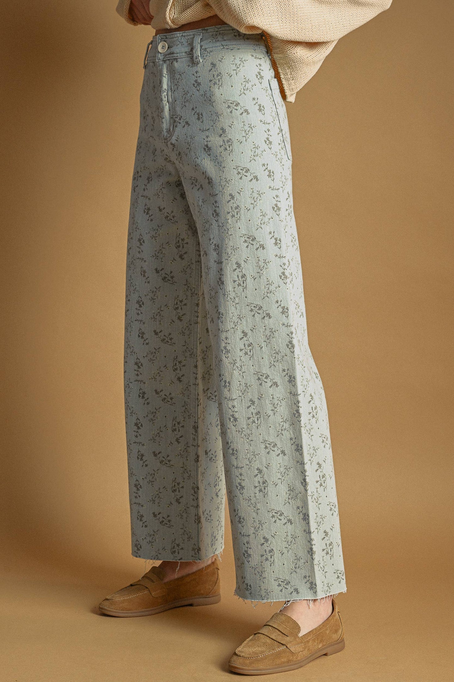 FLORAL PRINT STRETCHED PANTS