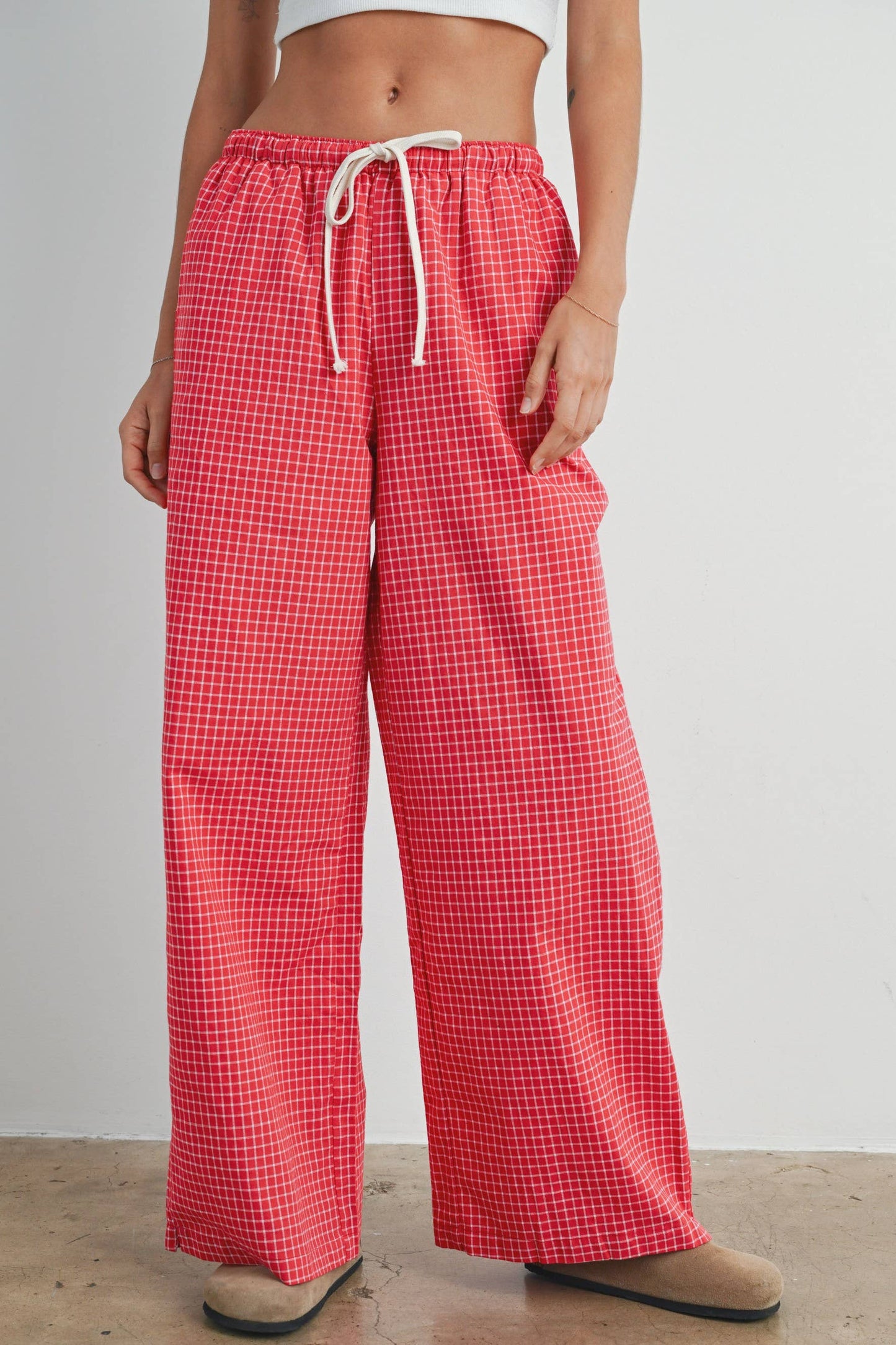 Drawstring Check Pants - BMP7453