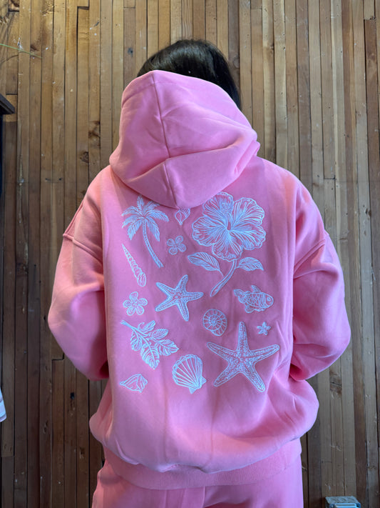 SUNKISSED COCONUT hibiscus pink hoodie
