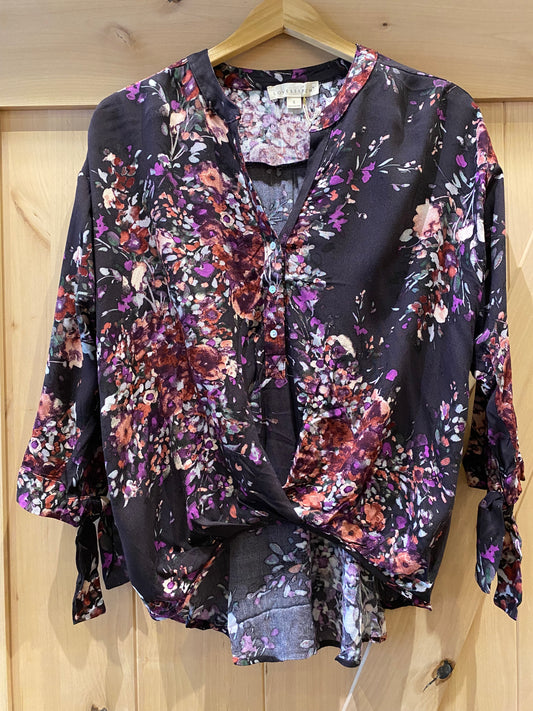 Black Spice tie sleeve blouse by Lovestitch