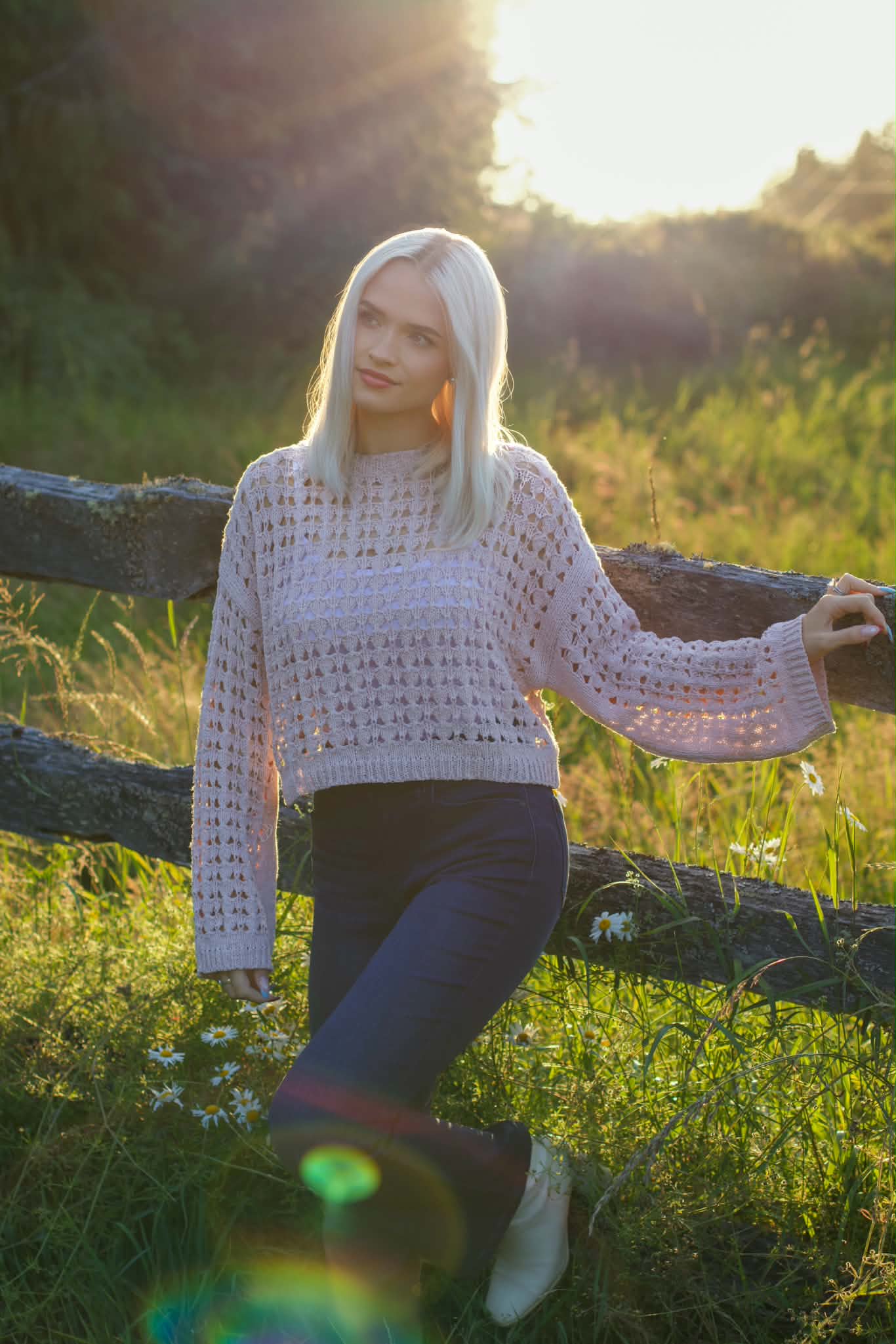 ALLIE ROSE pastel purple sweater cover up