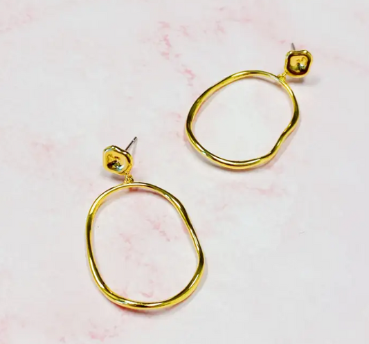 Modern molten oval drop earrings