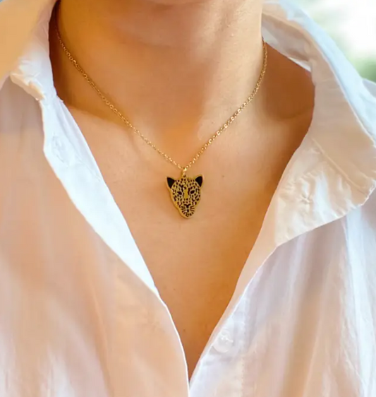 Golden leopard necklace