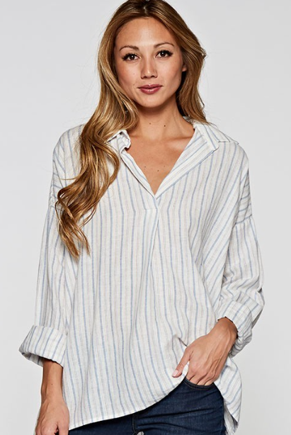 Striped Button Up Long Sleeve