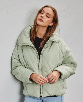 Sage Diamond puffer jacket