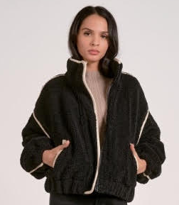 Elan Contrast Teddy Bomber