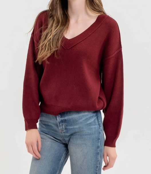 Exposed Seam Knit Sweater