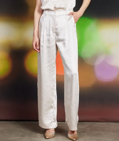 Cream Satin Trousers