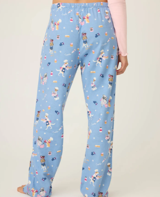 PJ Salvage Baked Woof Love Dog Print Flannel Pants