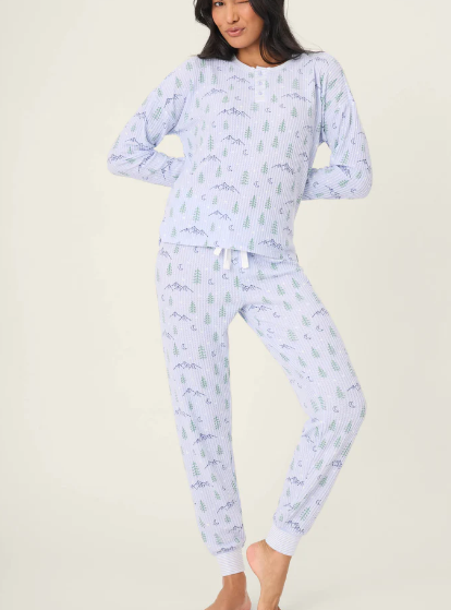 PJ Salvage Ski Jammie Classics Mountain Dreams Top