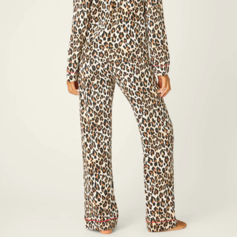 PJ Salvage Holiday Dreams Leopard Print Pants