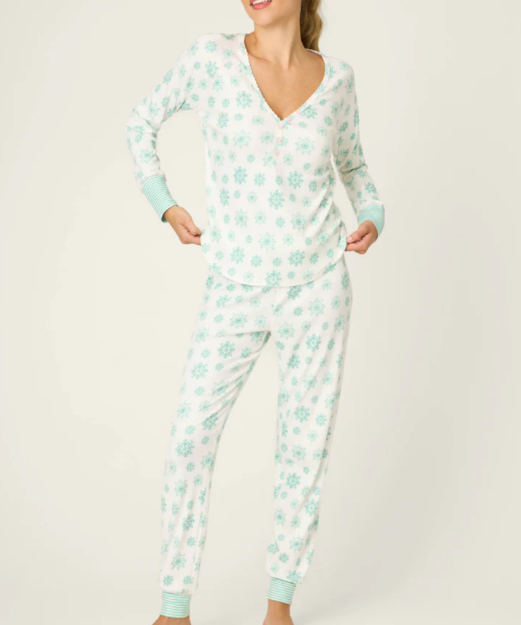 PJ Salvage Snowflake Wishes Pointelle Top