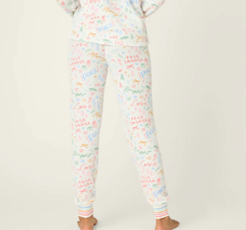 PJ Salvage Ski Jammie Classics Fa La La Pants