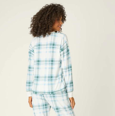 PJ Salvage Winter Wonderland Plaid Velour Top