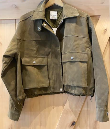 Olive Suede Collar Jacket