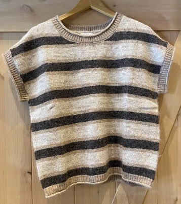 Brown Striped Sweater Vest