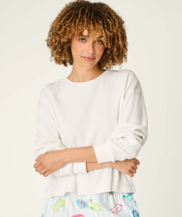 PJ Salvage White Long Sleeve Top