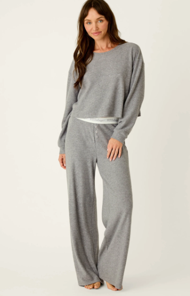 PJ Salvage Boyfriend Boxer Dark Grey Sparkle pants